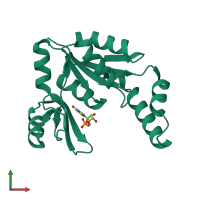 PDB entry 1znx coloured by chain, front view.
