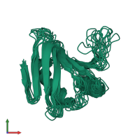 PDB entry 1zo0 coloured by chain, ensemble of 12 models, front view.