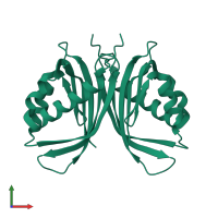 Nuclear transport factor 2 in PDB entry 1zo2, assembly 1, front view.