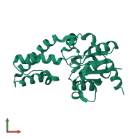 PDB entry 1zol coloured by chain, front view.