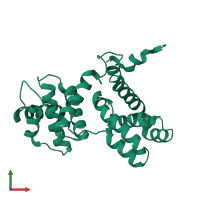 PDB entry 1zp2 coloured by chain, front view.