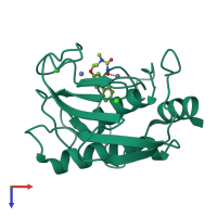 PDB entry 1zp5 coloured by chain, top view.