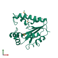 PDB entry 1zp6 coloured by chain, front view.