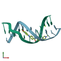 PDB entry 1zpi coloured by chain, front view.
