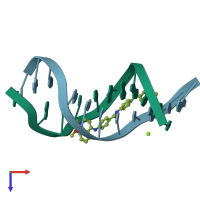 PDB entry 1zpi coloured by chain, top view.