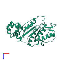 PDB entry 1zqy coloured by chain, top view.