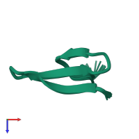 PDB entry 1zr7 coloured by chain, ensemble of 20 models, top view.