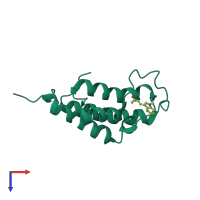 PDB entry 1zs5 coloured by chain, top view.