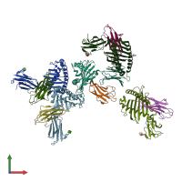 PDB entry 1zs8 coloured by chain, front view.
