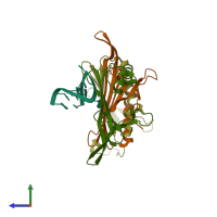 PDB entry 1zse coloured by chain, side view.
