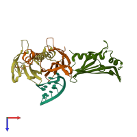 PDB entry 1zse coloured by chain, top view.