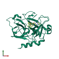 PDB entry 1zsl coloured by chain, front view.