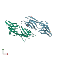 PDB entry 1zso coloured by chain, front view.