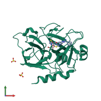 PDB entry 1ztj coloured by chain, front view.