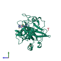 PDB entry 1ztj coloured by chain, side view.