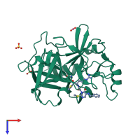 PDB entry 1ztj coloured by chain, top view.