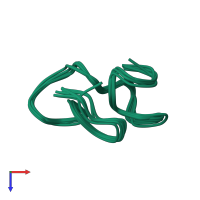 PDB entry 1ztn coloured by chain, ensemble of 8 models, top view.