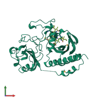 PDB entry 1ztu coloured by chain, front view.