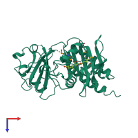 PDB entry 1ztu coloured by chain, top view.