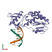 PDB entry 1ztw coloured by chain, front view.