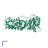 PDB entry 1zu4 coloured by chain, top view.