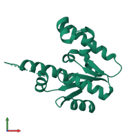 PDB entry 1zuh coloured by chain, front view.