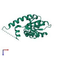 PDB entry 1zuh coloured by chain, top view.
