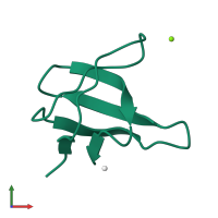 PDB entry 1zuu coloured by chain, front view.