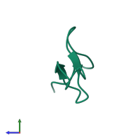 Antimicrobial peptide 2 in PDB entry 1zuv, assembly 1, side view.