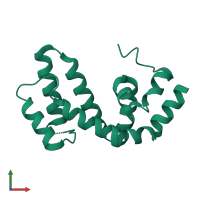 PDB entry 1zv4 coloured by chain, front view.