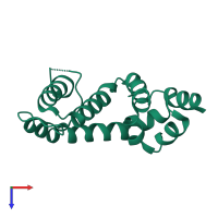 PDB entry 1zv4 coloured by chain, top view.