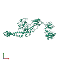 PDB entry 1zvu coloured by chain, front view.