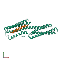 PDB entry 1zw3 coloured by chain, front view.