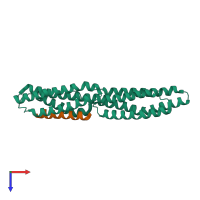 PDB entry 1zw3 coloured by chain, top view.