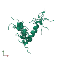 PDB entry 1zwb coloured by chain, ensemble of 10 models, front view.