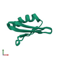 PDB entry 1zxh coloured by chain, ensemble of 20 models, front view.