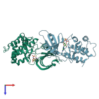 PDB entry 1zy5 coloured by chain, top view.