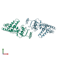 PDB entry 1zym coloured by chain, front view.