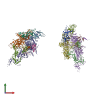 PDB entry 1zyr coloured by chain, front view.