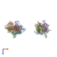 PDB entry 1zyr coloured by chain, top view.