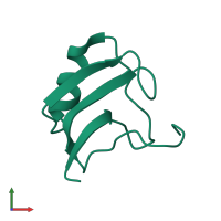 PDB entry 1zyv coloured by chain, front view.