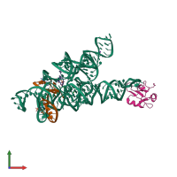 PDB entry 1zzn coloured by chain, front view.