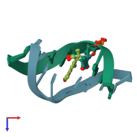 PDB entry 203d coloured by chain, ensemble of 40 models, top view.
