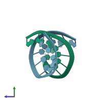 PDB entry 205d coloured by chain, side view.