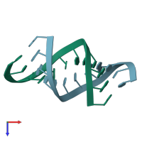 PDB entry 205d coloured by chain, top view.