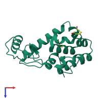 PDB entry 210l coloured by chain, top view.