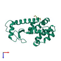 PDB entry 212l coloured by chain, top view.