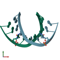 PDB entry 213d coloured by chain, front view.