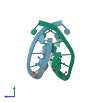 PDB entry 213d coloured by chain, side view.