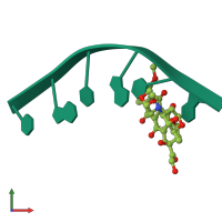 PDB entry 215d coloured by chain, front view.